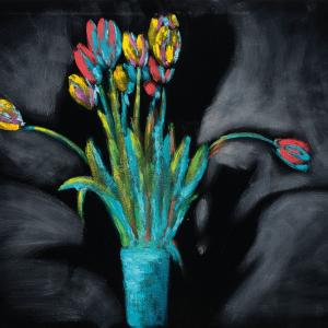 While You're Looking for Something Else, 2018, Olio su velluto, 80x120cm