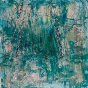 Ghost Sonata, 2018, Olio e inchiostro su tela, 150x150cm