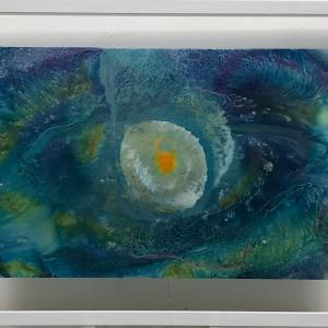 Blue Pluton, 2015, Pittura spray su duralar,  35x50cm