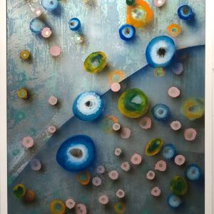 Concetto spaziale temporaneo, 2015, Pittura spray su plexi, 100x75cm