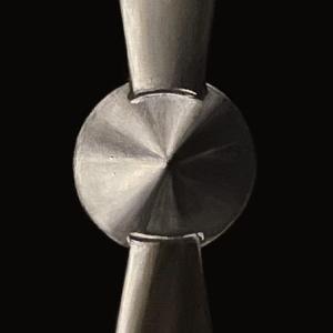 Elica bipala, 2020, Olio su tela, 120x27,5cm