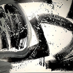 Alex Caminiti, Bianco e nero, 2020, Smalto industriale su tela, 150x110cm