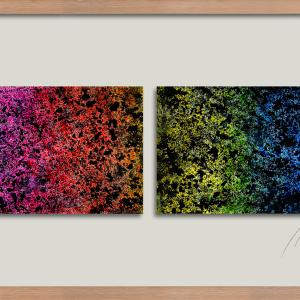 Densità spettrale #1 (dittico), 2008, Acquerello, guache e polvere dâ€™oro su carta , 33x61x2,5cm