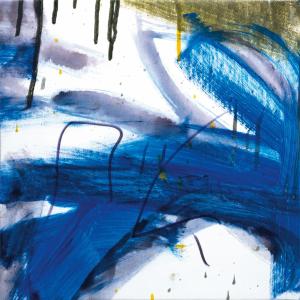 Blue Code, 2020, Smalto industriale su tela, 30x30cm