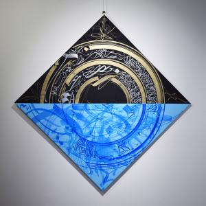 The Fire of Moon  and Sun #2, 2019, Acrilico e smalto su tela, 100x100cm