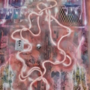 Take the Four, 2023, Tecnica mista su tela, 134x112cm