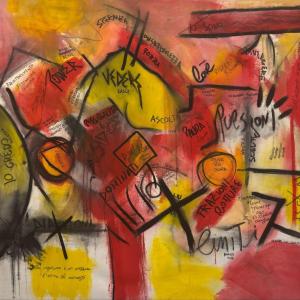 Un Incontro, 2025, Tecnica mista, 140x160cm