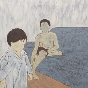 Due Piani, 2024, Olio su tela, 100x120cm