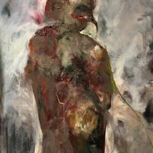 Corpo a corpo CAP.2, 2022, Olio e acrilico su tela, 200x130cm