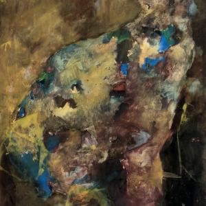 Umori caduchi panneggio 02, 2022, Olio e acrilico su tela, 145x95cm