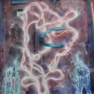 Ringing 4 Luck, 2023, Tecnica mista su tela, 134x112cm