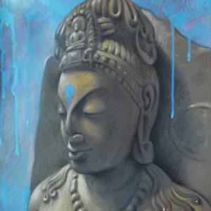 Ashoka, 2024, Tecniche miste su carta, 38x30cm