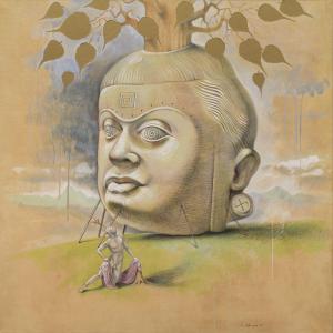 L'albero della vita, 2017, Tecniche miste su carta intelata, 145x145cm