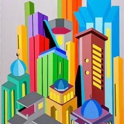 Metropoli d'Oriente, 2025, Acrilico su tela, 100x70cm