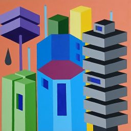 Tramonto arancio, 2025, Acrilico su tela, 30x30cm