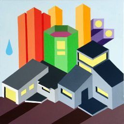 Una goccia nel cielo, 2025, Acrilico su tela, 30x30cm