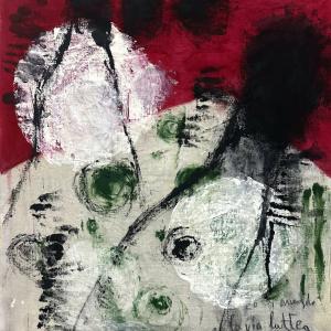 Via Lattea, 2024, Tecnica mista su tela, 63x61cm