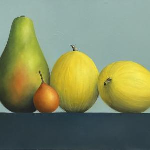 Composizione con frutti tropicali II, 2022, Olio su tela, 100x140cm